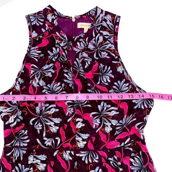 Rebecca Taylor Mystic Garden Sleeveless Silk Dress High Neck Floral Size Small - Picture 11 of 16